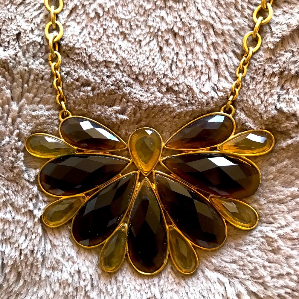 Brown Jewel Statement Necklace